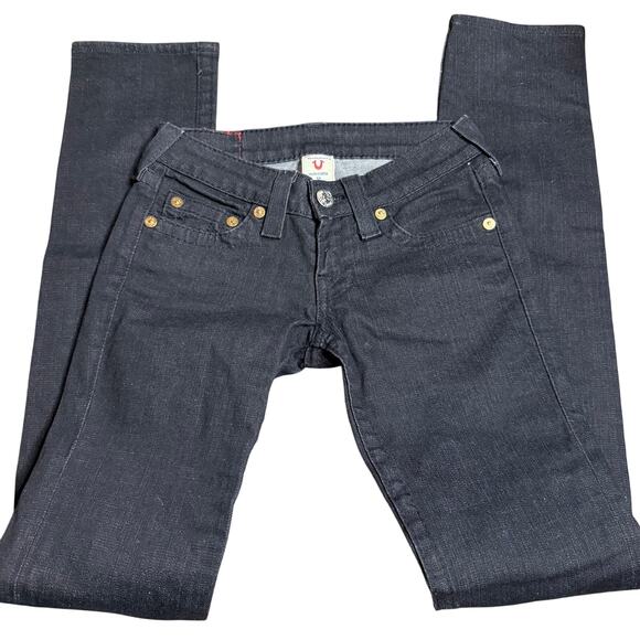 True Religion Stevie Black Needle Skinny Jeans, Women's Size 24 Tall - Picture 5 of 8